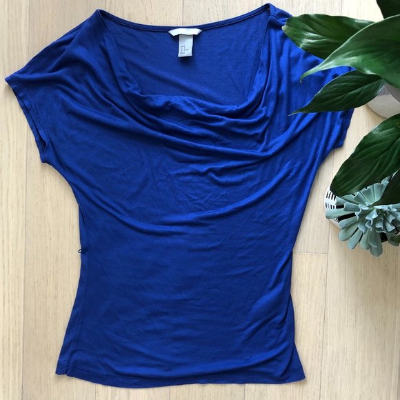 H&M Blue cowl neck tshirt - Picture 1 of 6